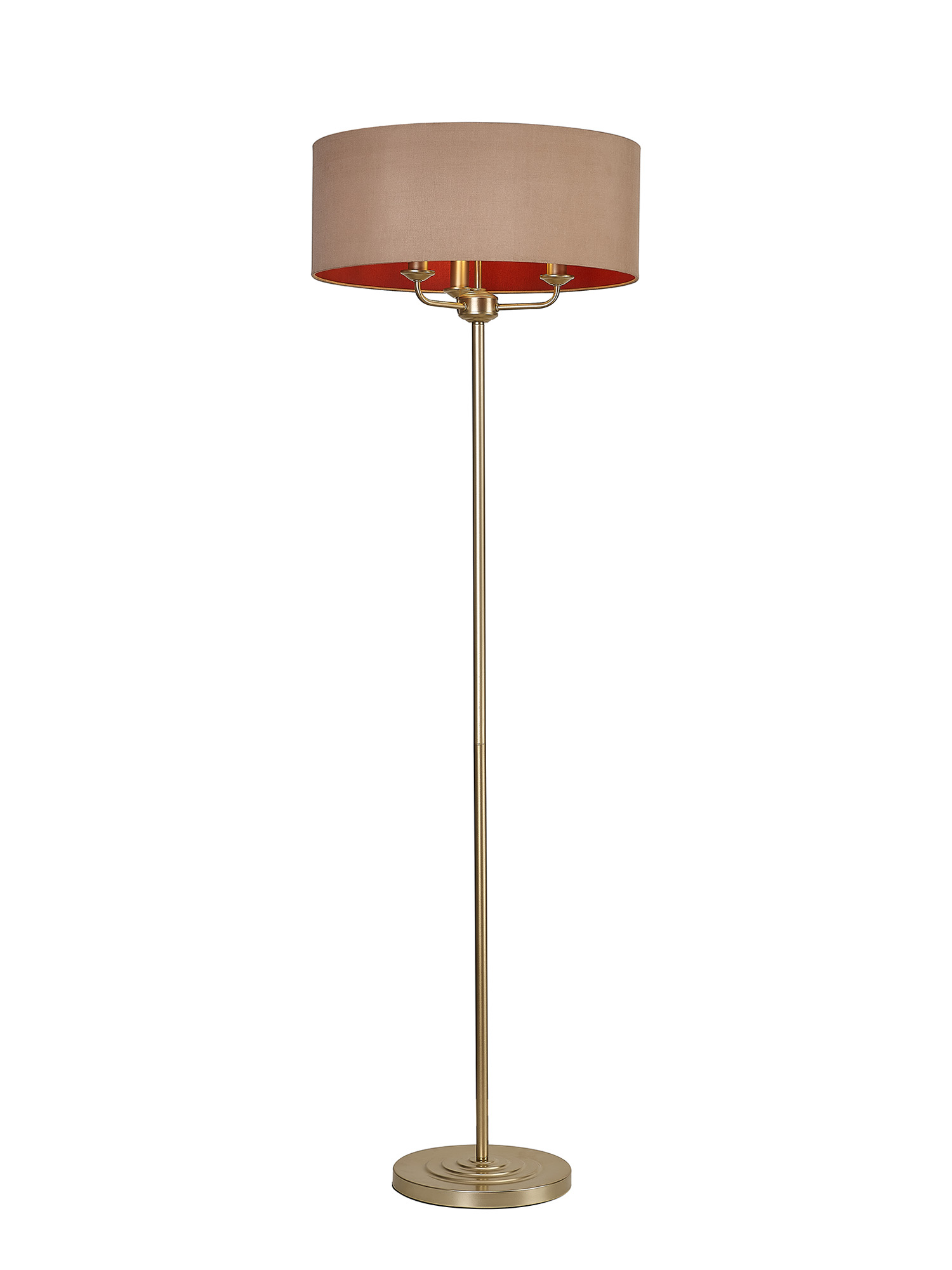 DK0997  Banyan 45cm 3 Light Floor Lamp Champagne Gold, Antique Gold
